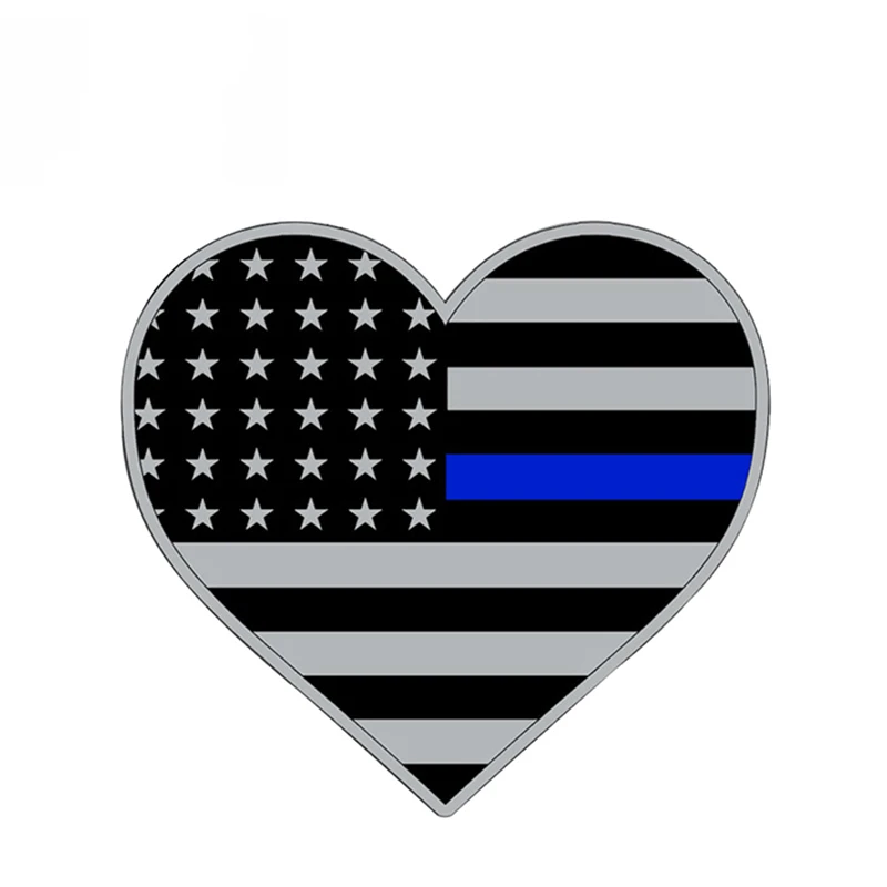 

SZWL Creative Blue Line Sticker Decal Heart 2nd Amendment Gun Law Enforcement USA Flag Lives Matter Sheriff LOVE PVC,13cm*11cm