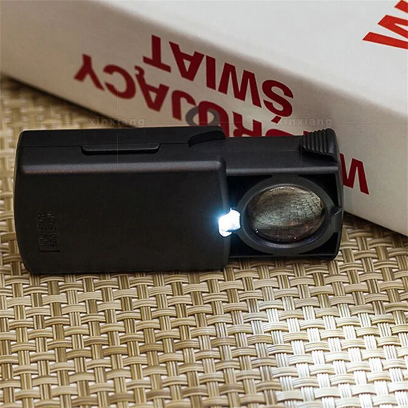 30X Handheld LED Magnifying Glass Jewelry Loupe