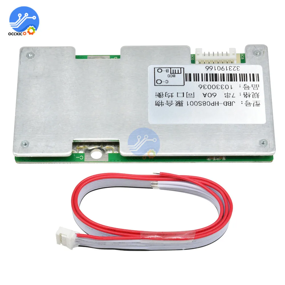 BMS 7S 24V 60A 18650 литиевая батарея Защитная плата активная балансировка Lipo PCB