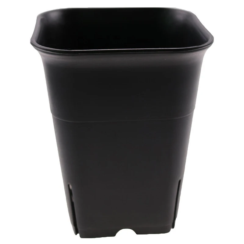 12шт-упаковка черный квадратный пластиковый горшок для суккулентов для растений цветы кактуса и т. Д., Черный цветочный горшок для питомника