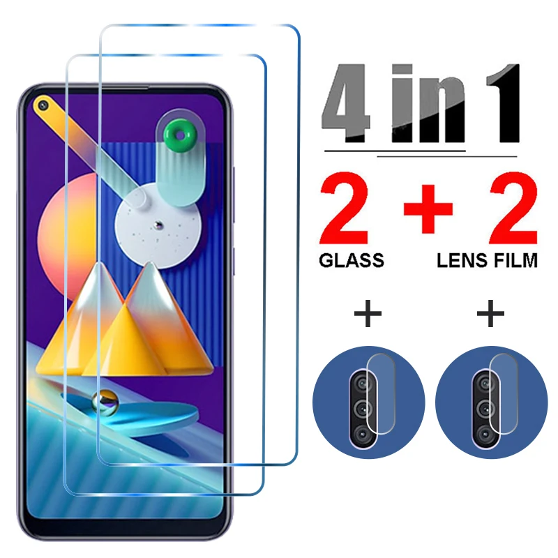 Закаленное стекло 4 в 1 для Samsung Galaxy A51 A71 A52 A72 A70 Защитное объектива камеры M21 M31 M51 M11 |