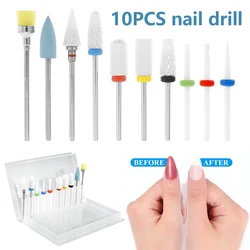 Mèches de perceuse à ongles électrique, fraises pour manucure, pédicure, limes électriques, forets pour enlever le vernis Gel, 10 pièces 