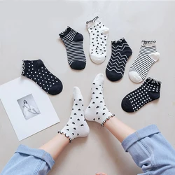Ankle Socks No-slip Sweet Floral Cotton Lovely Frilly Edge Socks Short Spring Summer Autumn Cute Socks Fashion For Women