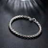 DOTEFFIL 925 Sterling Silver Round Box Chain Bracelet For Women Fashion Charm Wedding Engagement Party Jewelry ► Photo 3/6