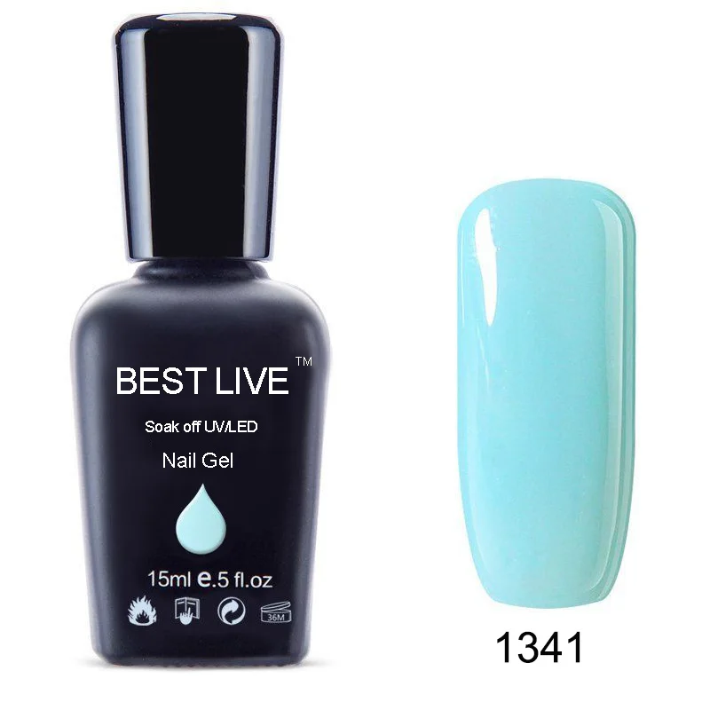 BEST LIVE 15 мл УФ-гель для ногтей замачиваемый УФ и Светодиодный УФ-лак для ногтей УФ-гель лак для ногтей Красота Маникюр сделай сам белый/черный/розовый#1019-1411 - Цвет: 1341