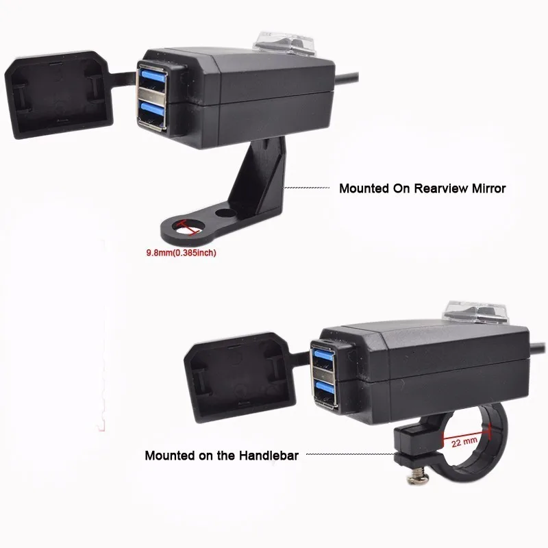 OHANEE Qc3.0 Usb мотоциклетное зарядное устройство мото оборудование двойной Usb быстрая зарядка 12 В блок питания чехол адаптер для iphone samsung huawei