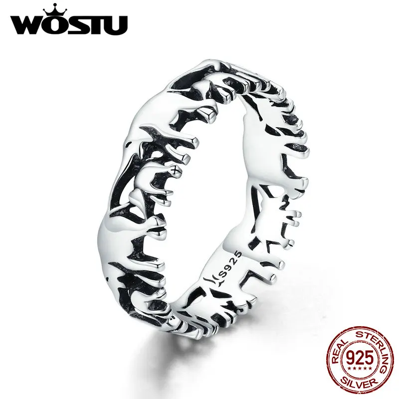Женские кольца на палец WOSTU из серебра 925 пробы с животными слонами подарочные