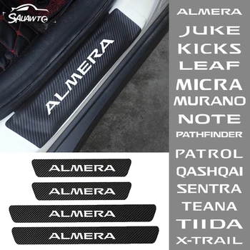 

4pcs PU Leather Car Door Sill Protector Sticker for Nissan Almera Patrol Y62 Murano Teana J32 Sentra B17 Leaf Tiida Accessories