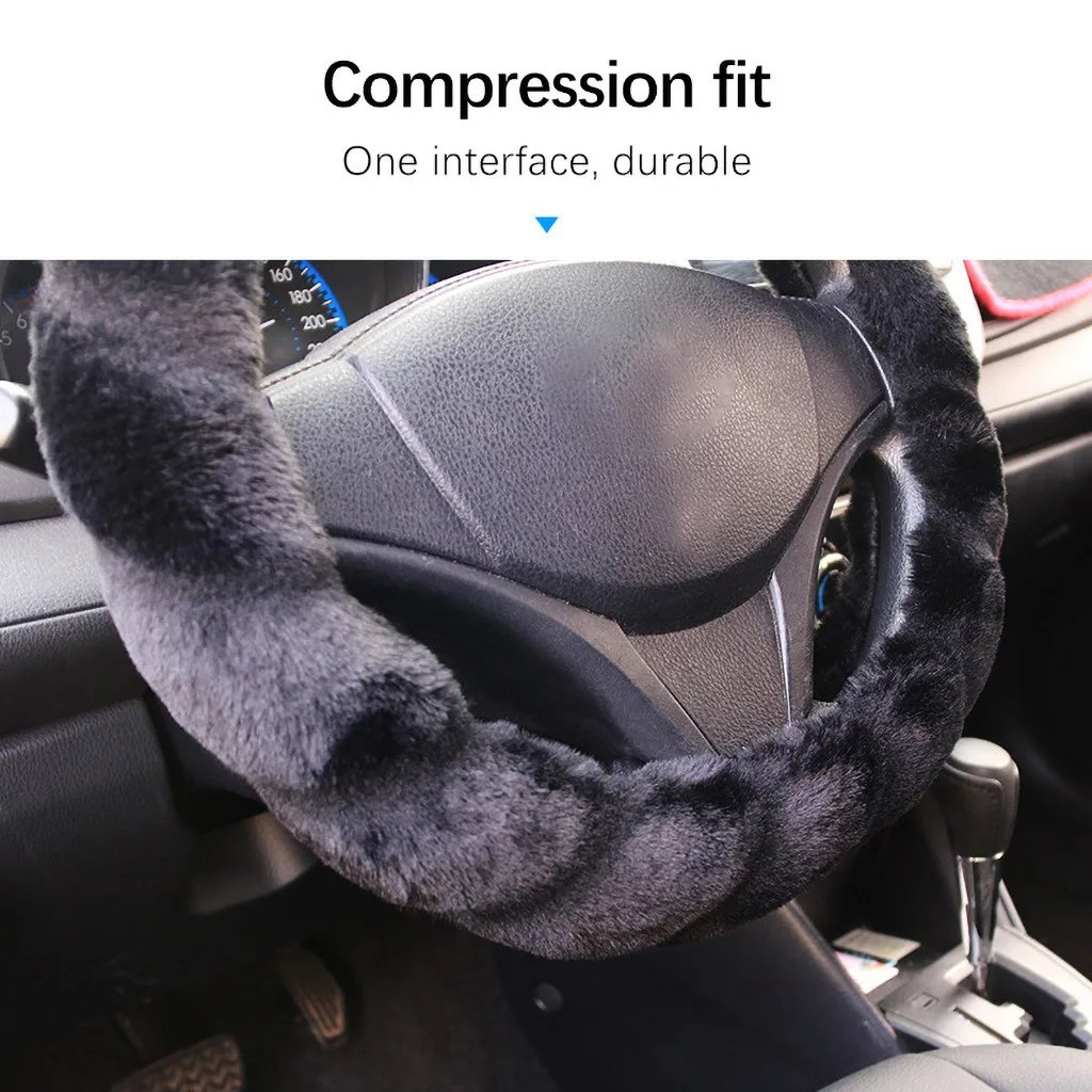 Универсальный чехол рулевого колеса автомобиля плюшевые Телескопический рулевое колесо Крышка Анти-скольжение Авто рулевое колесо крышка couvre авто-Стайлинг