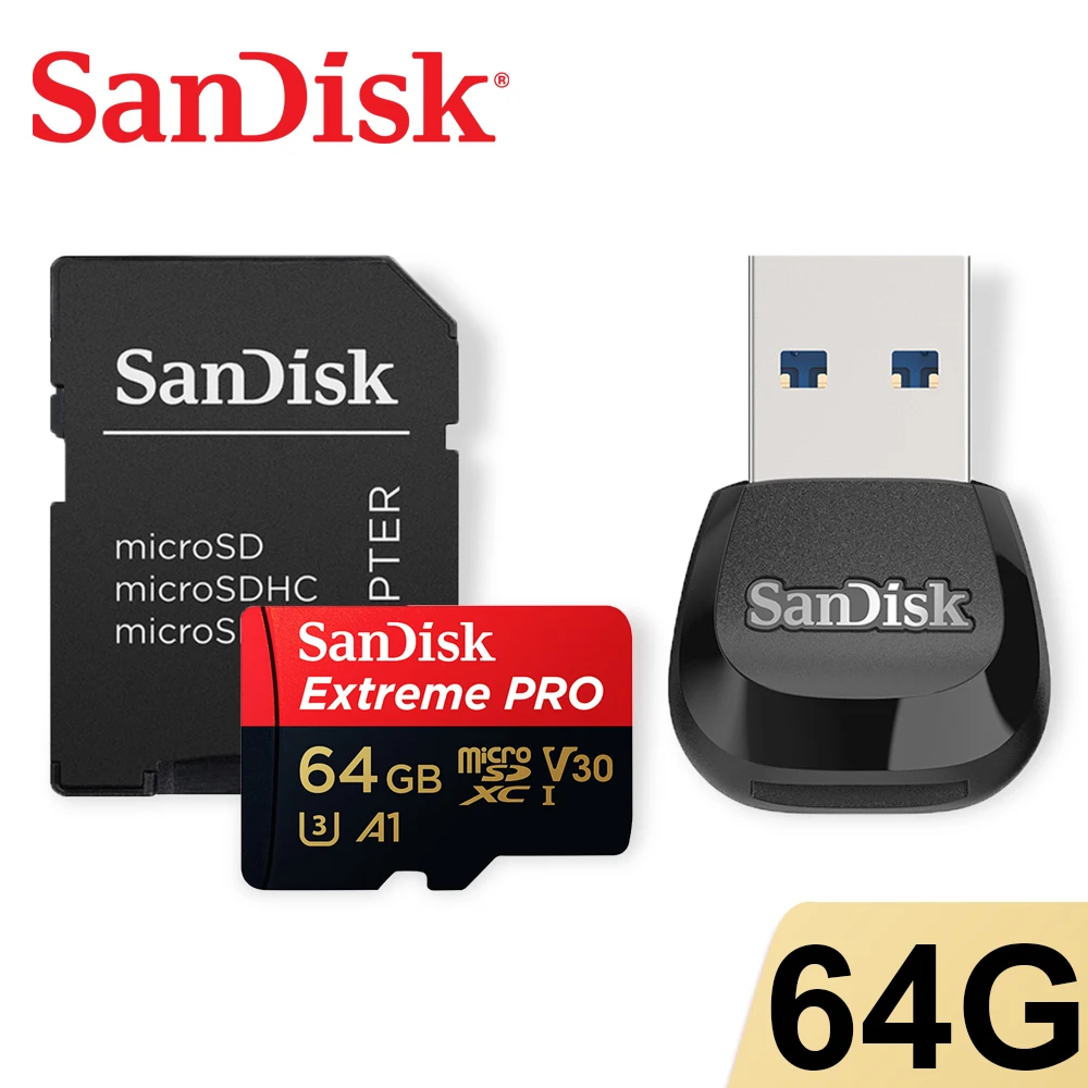 SanDisk Extreme Pro SDXC UHS-I Micro SD Flash Card MobileMate USB 3.0 microSD Card Reader Memory Card V30 A2 4K for Camera Drone 4gb sd card Memory Cards
