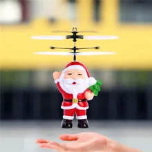 Avión volador inductivo Mini RC Drone Papá Noel Navidad RC helicóptero regalos mágicos navidad regalo SRC avión para niños(China)