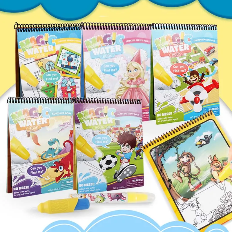 

Magic Water Drawing Book Coloring Book Doodle & Magic Pen Painting Drawing Board For Kids Toys Birthday Gift