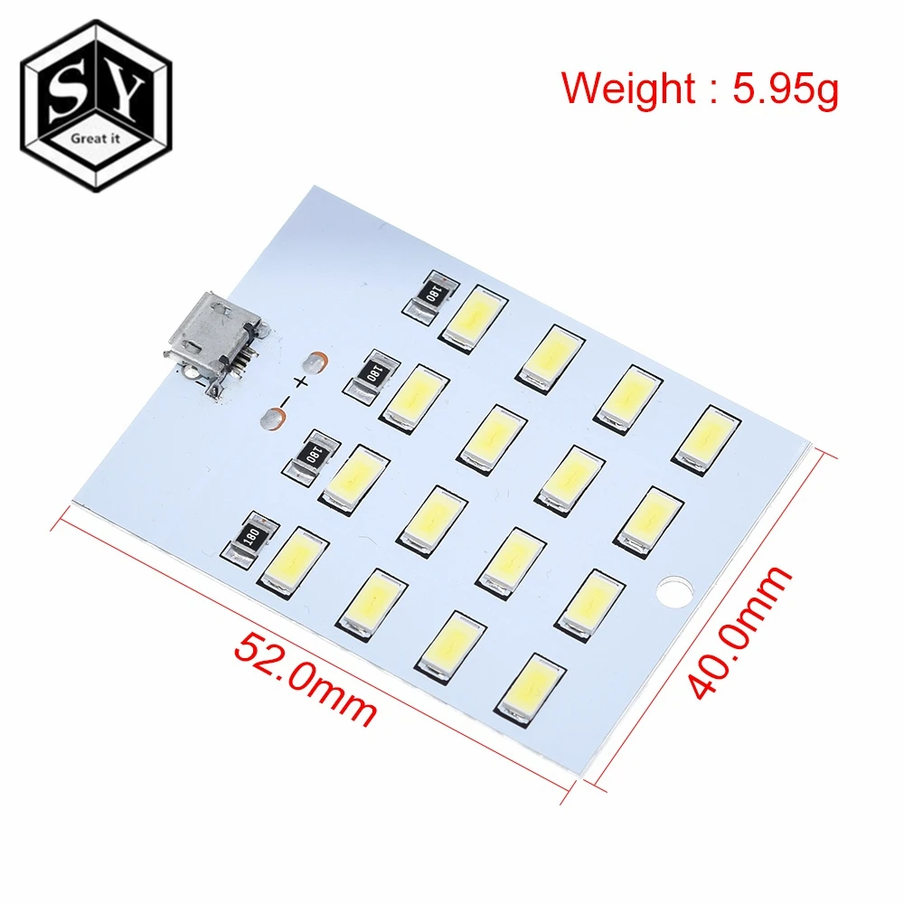 1 шт. высокого качества 5730 smd 5V 430mA ~ 470mA белый Mirco Usb светодиодный светильник ing