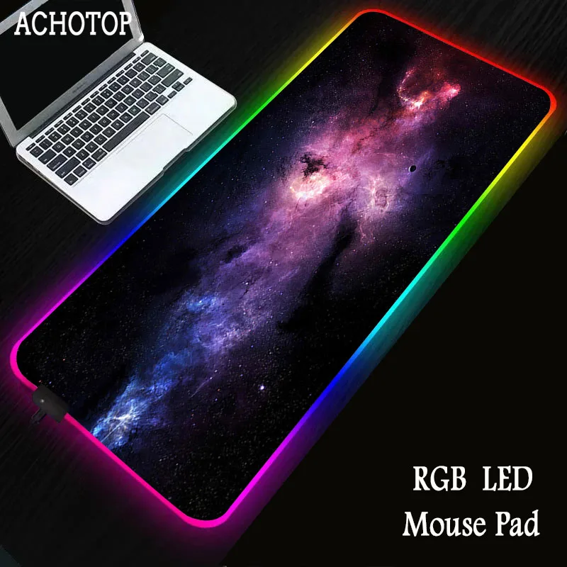 

Space Star DIY Colorful Gaming RGB LED Light Mouse Mat Natural Rubber Computer Soft Mousepad Mouse Pad Keyboard Desk Mat