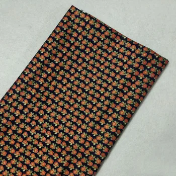 

Gold Stamping All-over Green Leaf Red Flower Printed Cotton Fabric 50x105cm Floral Fabric Patchwork for Cloth Dress Home Decor