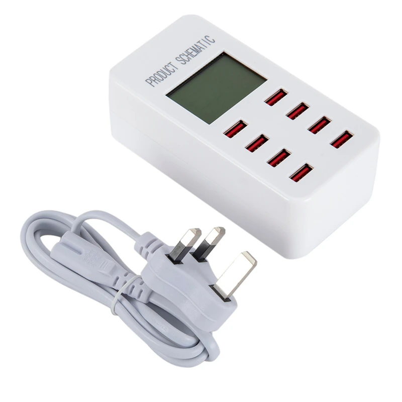 USB зарядное устройство 8 портов USB2.0 светодиодный дисплей втулка для быстрой зарядки поддержка телефона планшет для Самс Унг планшет ПК телефон USB концентраторы# D