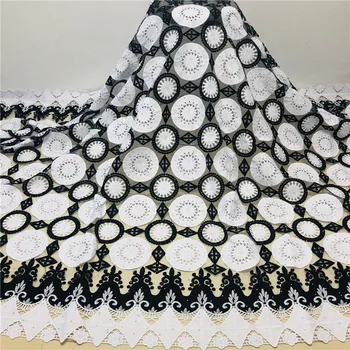 

Excellent African cord lace (5yards/pc)Free shipping faric with loverly flowers design two colors water soluble lace! 27La72304