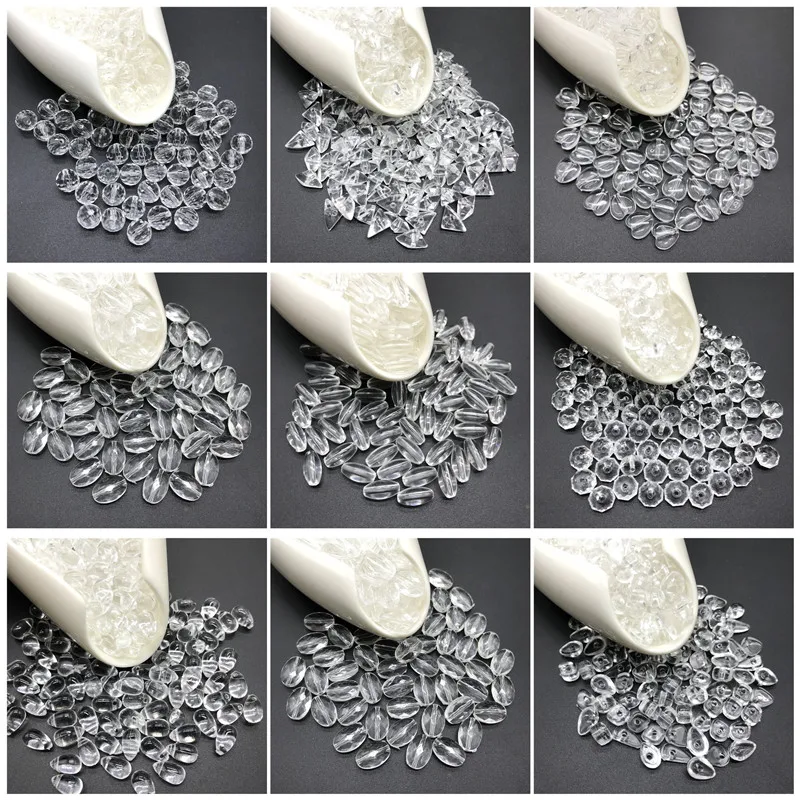 

Wholesale 30-100 transparent white round drop geometry acrylic beads For Jewelry Making Accessories DIY Bracelet necklace