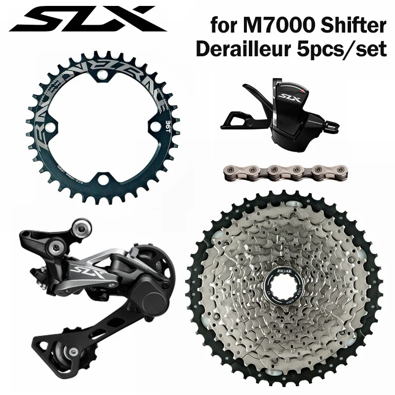 

ZRACE SLX SL M7000 + RD M7000-11-GS + 11s Bike Cassette + Chains + BCD104 Chainrings. 11 speed 5kit Groupset for MTB Bicycle