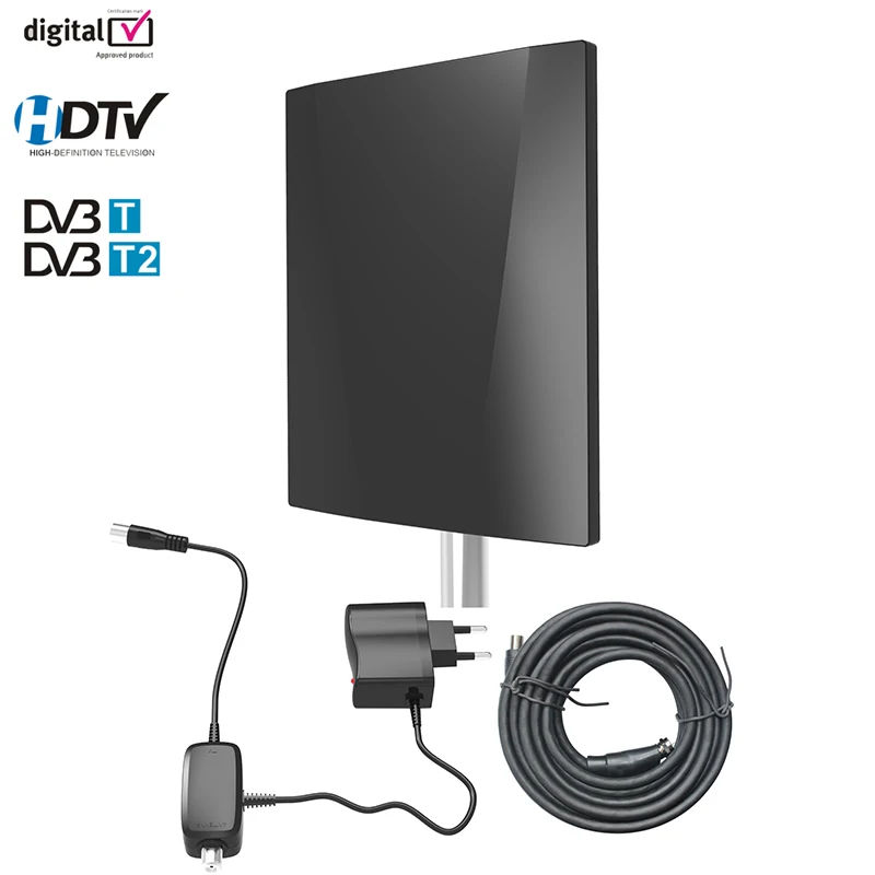 Цифровая ТВ антенна HD с поддержкой DVB T2 ATSC ISDBT наружная/Внутренняя усилитель