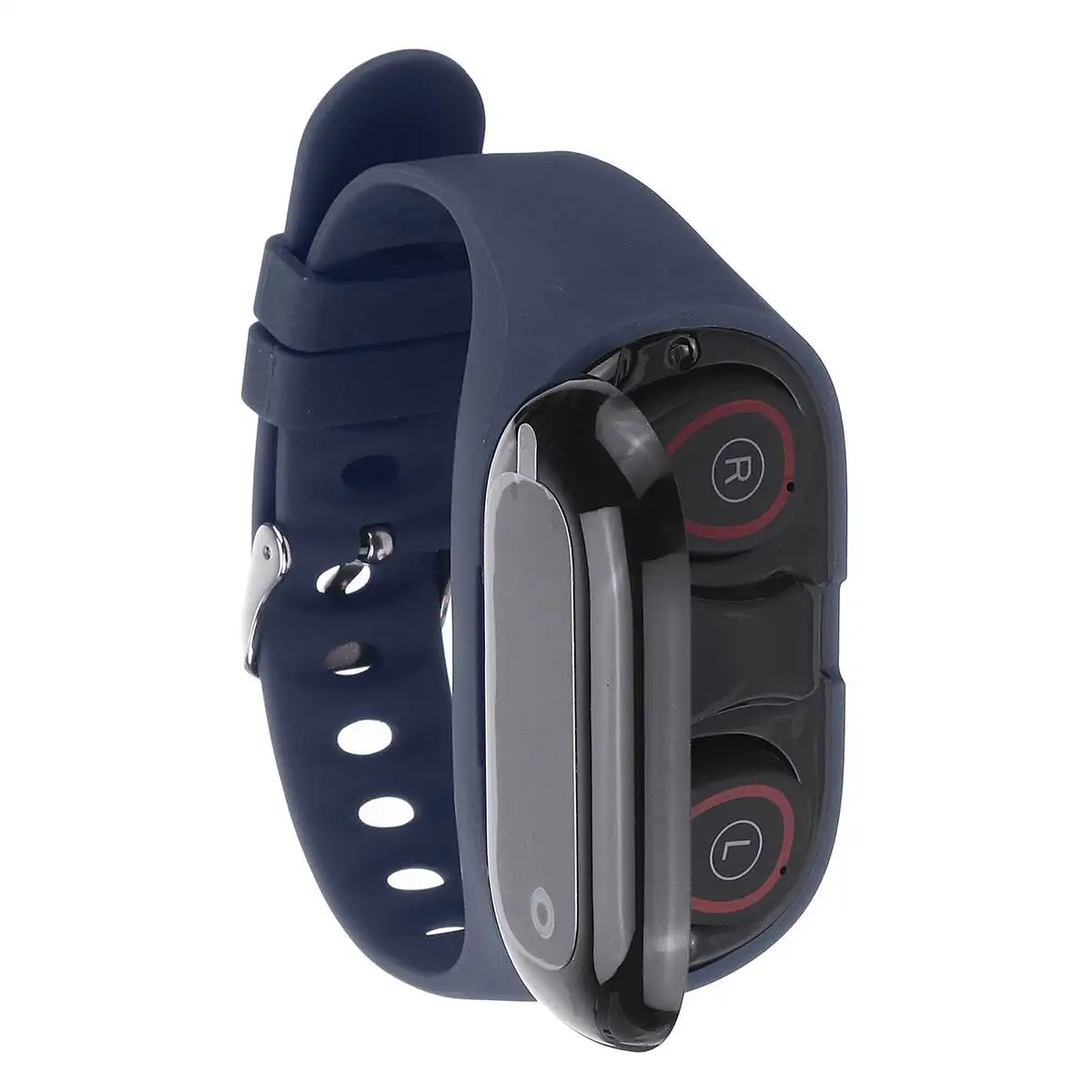 2 в 1 BT bluetooth 5,0 беспроводные наушники умные часы водонепроницаемые счетчики спортивные фитнес-Браслет Монитор скорости долгое время в режиме ожидания - Цвет: Синий