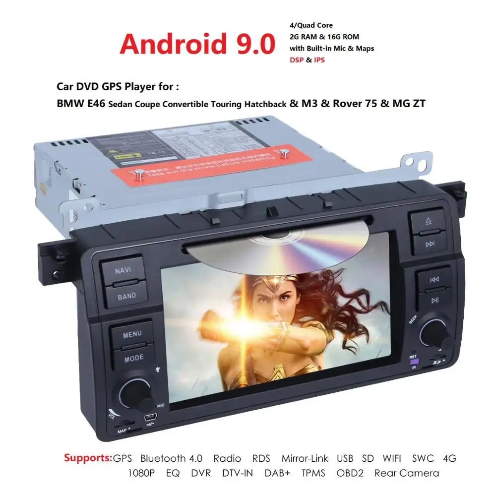 

DSP IPS Android 9.0 4G RAM 16G ROM Car GPS Radio stereo For BMW E46 M3 Land Rover 75 3 Series dvd player multimedia navigation