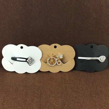 

Blank Simple Style Hair Clip Card Kraft Paper Hairpin Headband hair Band brooch Display Package Labels Cards 6.5x9cm 100Pcs/Lot