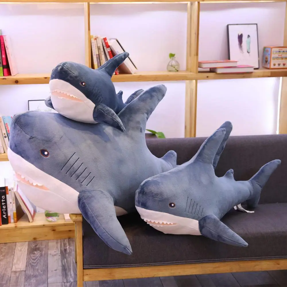 Cushion Doll Pillow Plush-Toy Shark Gift Stuffed Giant Baby Cute Animal-Reading Funny