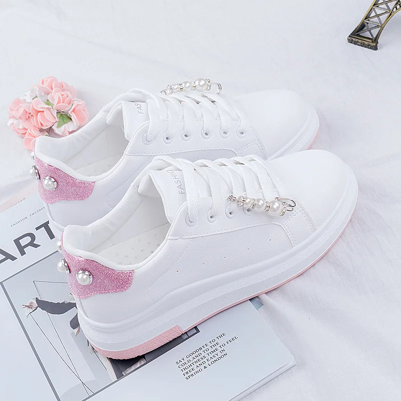 

White Shoes Student Summer Breathable Shoes Children Korean-style Spring And Autumn Thick Bottomed Junior High School STUDENT'S