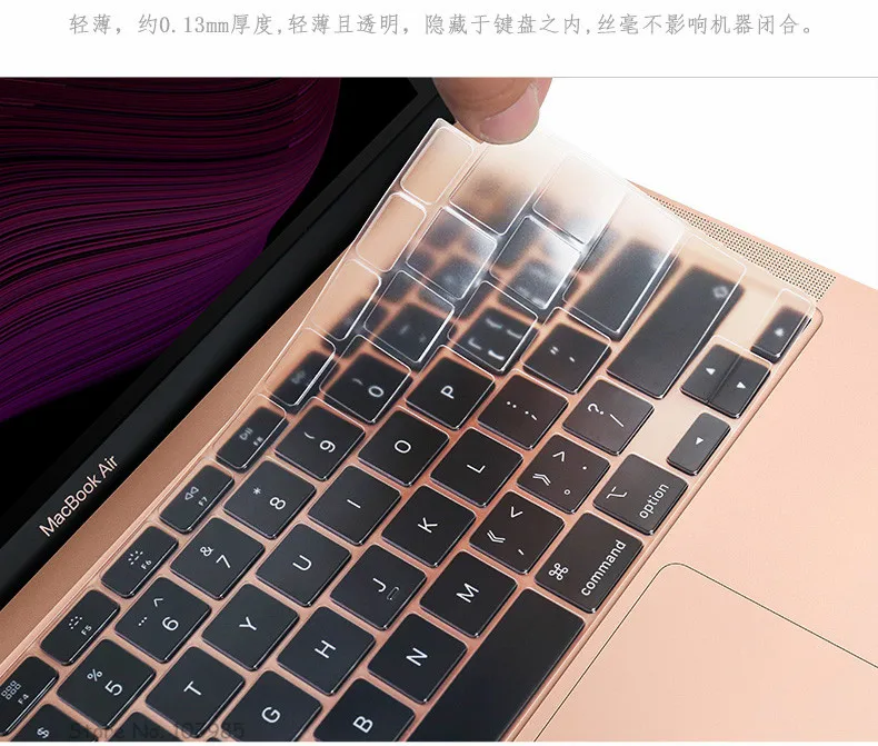 미국 레이아웃 지우기 TPU 키보드 커버 스킨 프로텍터 필름 MacBook 최신 공기 13 터치 ID A2179 M1 A2337 (2020 출시)