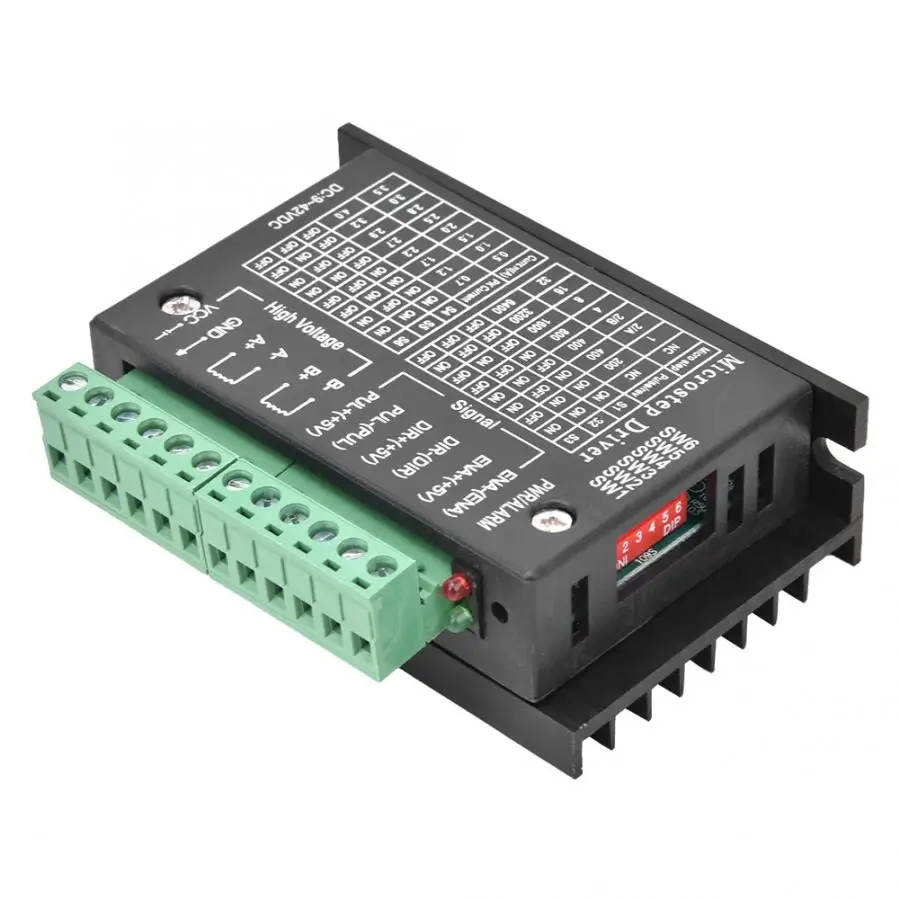 Драйвер шагового двигателя TB6600 Nema 17/23/34 4.0A 42VDC алюминиевый Высокоскоростной