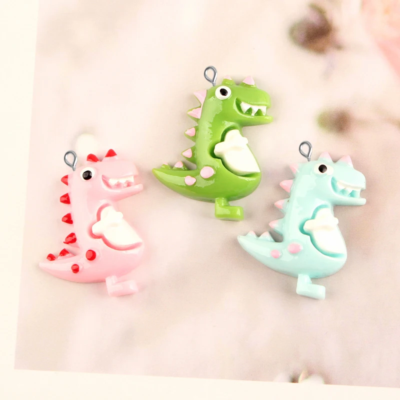 10 шт. 23*30 мм DIY Смола животных Динозавр талисманы kawaii flatback в огранке кабошон ручное