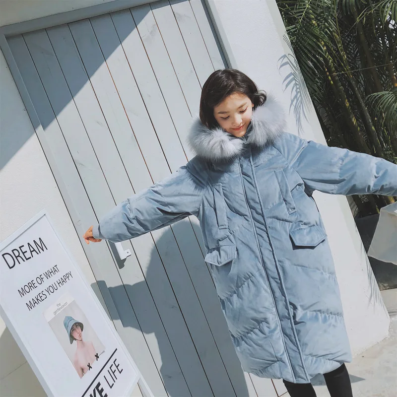

Main Push 2018 Winter New Style Hot Selling Korean-style WOMEN'S Wear Thick Velvet Long Cotton-padded Clothes