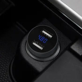 

Universal Dual USB Car Charger Aluminum Alloy Ultra-high Power 24W Digital Display 4.8A Digital Display Power Adapter