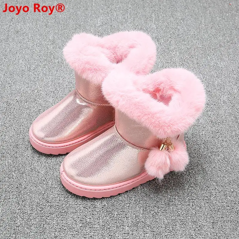 

Children's snow boots girls shoes 2019 winter plus velvet warm fringe tassel girls boots fashion simple female student boots