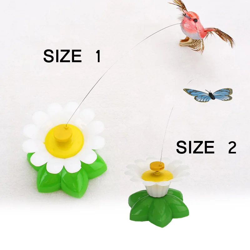 Котенок питомец Электрический вращающийся бабочка птица стержень Котик-тизер играть игрушки Смешные