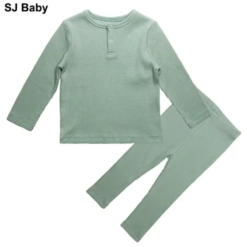 

Baby Girl Clothes Set Pure Cotton Infant Boys Long Sleeve Set Sweaters+Pants 2pcs Warm Thread Pit Jerseys Kids Clothing Outfits
