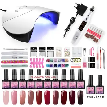 

COSCELIA Manicure Set Nail Gel Polish Kit With Nail Drill Machine Kit Nail Lamp Dryer UV Gel Kit All For Machine Manicure