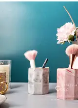 Блестящий фарфор. Нордическая мраморная керамика penholder Косметическая щетка сосуд домашнее мягкое украшение для вазы