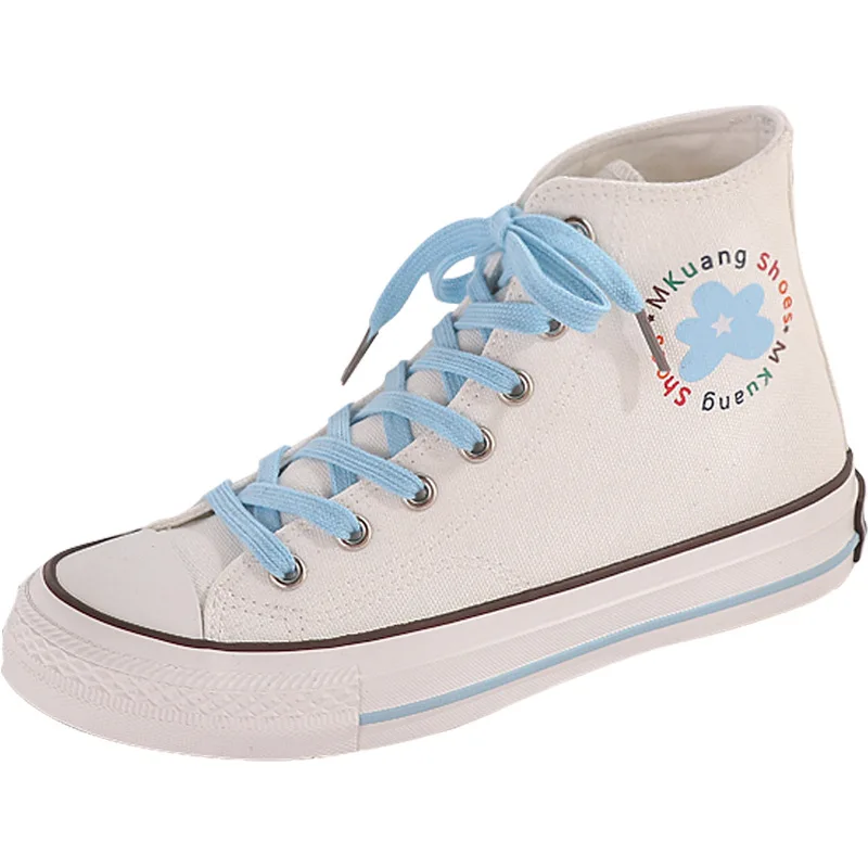 white sneakers with flowers