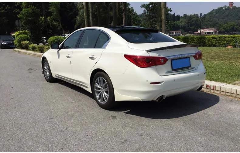 Углеродные задние губы для Infiniti Q50 Q50S УГЛЕРОДНЫЙ спойлер 2013- Q50 углеродное волокно спойлер на задний багажник, крыло из углеродного волокна