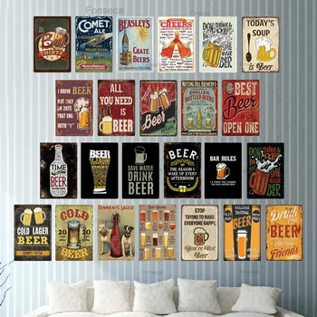 

Plaque Sign Pub Tin Sign Wall Decor Man Cave Retro Metal Posters Beer Metal Vintage for Bar Pub Club