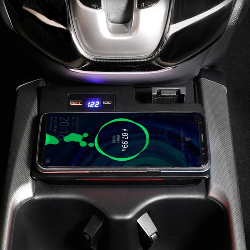 15W car QI wireless charging phone charger center console charging phone holder accessories for Honda CRV CR-V 2017 2018 2019