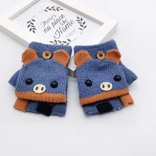 Горячая Распродажа 1 пара модные детские мужские и женские зимние теплые вязаные перчатки без пальцев