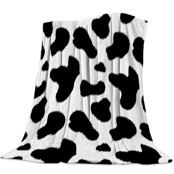 

Cow Pattern Black White Flannel Fleece Bed Blanket Bedspread Coverlet Bed Cover Soft Lightweight Warm Cozy Blankets