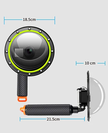 Porta à Prova Case da Habitação de Mergulho com Alça Flutuante para Dji Lente da Câmera Ruigpro ''dome Água Osmo Ação Acessórios 6 d' - Image 2