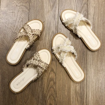 

Summer Women Cross Strap Flip Flop Brand Low Heels Pacthwork Sandals Girls Beach Designer Female Open Toe Flip Flop Casual Shoes