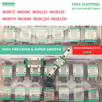 

Free Shipping MGN7C MGN9C MGN12C MGN15C MGN9H MGN12H Linear guide block carriages use with MGN9 MGN12 MGN15 linear guide rail
