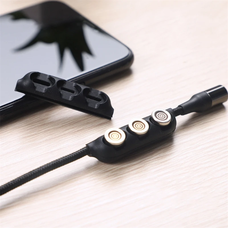 

5PCS 3 in 1 Magnetic Cable Plugs Case For Micro USB Type C Portable Storage Box