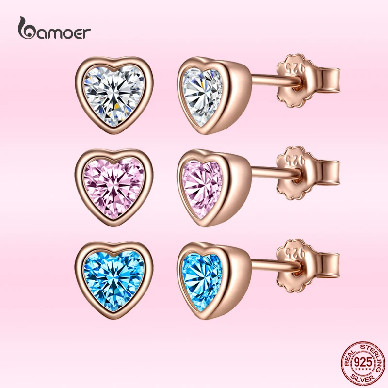 

Серьги-гвоздики женские из серебра 925 пробы, в форме сердца